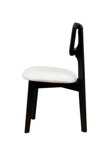 Zeus Hazeranlı Ahşap Bohem Sandalye Siyah