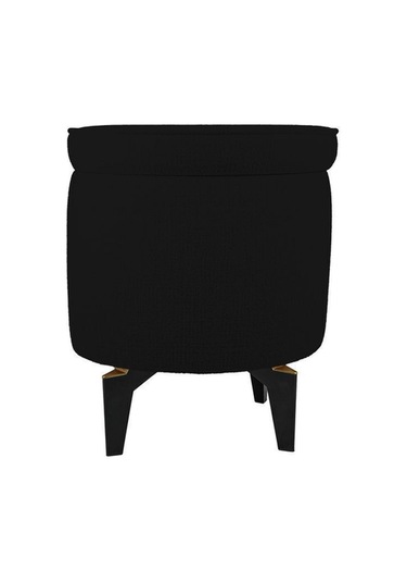 Gazzini Furniture Rio Retro Ayaklı Sandıklı Silindir Dekoratif Puf - Siyah