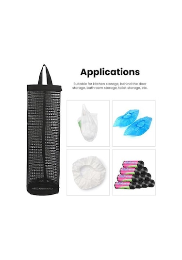 Siyah Çöp Torbası Depolama Kese Içi Boş Örgü Şeffaf Hafif Duvar Asılı Ev Yurt Plastik Siyah