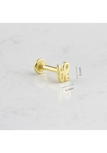Glorria Altın Love Tragus Piercing Altın