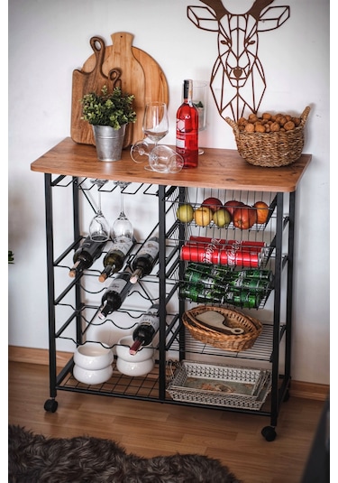 ÇOK AMAÇLI ADA MASA METAL MUTFAK BAR BANGO TEKERLEKLİ SEBZELİK