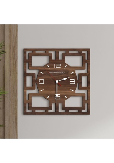 Bk Gift Kişiye Özel İsimli Dekoratif 45cm Ahşap Duvar Saati-3 , Ev Hediyesi , Arkadaşa Hediye , Sevgiliye Hediye Bitmeyen137051 Bk Gift Çok Renkli