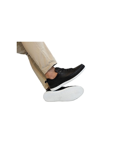 Voyager M012 Siyah-beyaz Hakiki Yumuşak Deri Erkek Ayakkabı Siyah - Beyaz