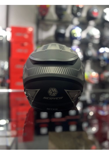 Scoyco 868 Space Çene Açılır Motosiklet Kaskı Siyah