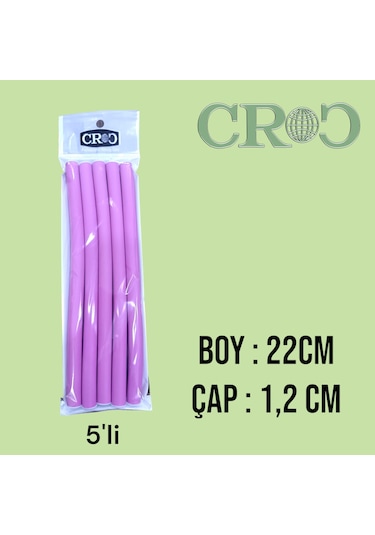 Croc 1241 Sosis Bigudi 5li Pembe Boy:22cm Çap:1.2cm Pembe