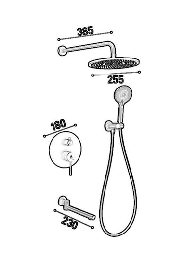 Fj-4155 Mat Siyah Ankastre Duş Takımi Fj-4155 Diğer