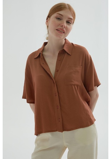 Fashion Friends Bayan Gömlek 25y0515k1 Kahve Kahve