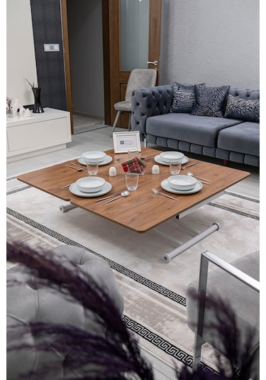 Juppo Üst Tabla Mdf Ceviz Oval Köşe Alt Beyaz İçe K