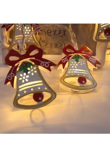 Besthome1 1.5m Boyalı Noel Zili Led Dizi, 10 Led, Aa Pil, Sıcak Beyaz, Noel, Parti, Yatak Odası İçin Dekoratif Lamba Diğer