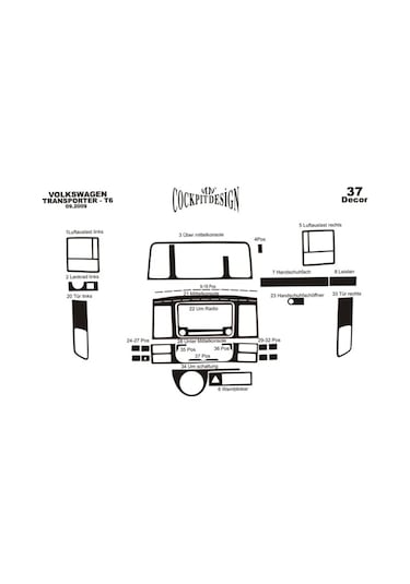 Volkswagen Transporter T6 Maun Kaplama 2010-2014 37 Parça