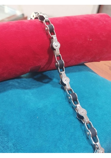 Firuze Gümüş Spor Takı Tasarımı Çelik Bileklik F16001001