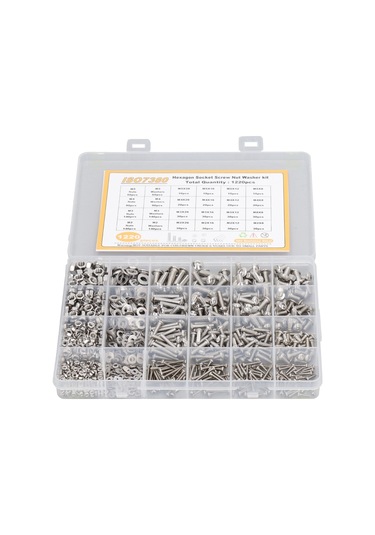 1220 Adet 304 Paslanmaz Vida Seti Kaiyi Standart