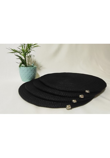 Kordon İpten Siyah Oval 4lü Supla Takımı Siyah