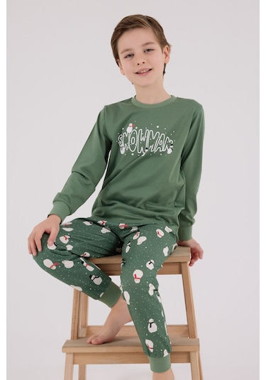 Rolypoly Erkek Çocuk Yeşil Pijama Takımı Rp3680-c-v2