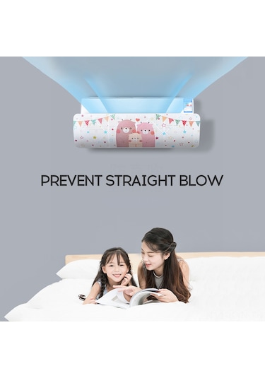 Kosona Çocuklar İçin Uygun Duvar Tipi Klima Rüzgar Engelleyici, Pp Malzeme, 180 Derece Ayarlanabilir, Delikli Tasarım, Gül Sepeti Desenli