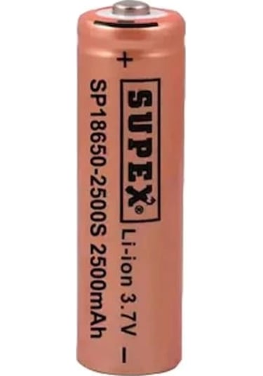 Supex 18650 2500s 3.7v 2500 Mah Başlı Li-ıon Pil