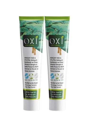 Oxi Natural Bitki İçerikli Mineralli Diş Macunu 75 Ml. 2'li Paket Temel Bakım