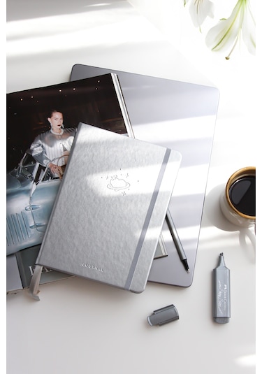 A5 Bullet Journal Noktalı Defter 140 Gr. 80 Yaprak Silver Glow Metalik