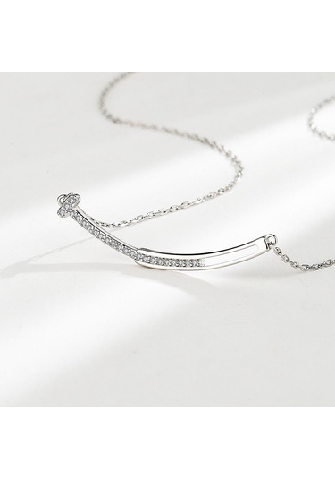 Tancise Kadın Kolye Kolye Klasik 925 Ayar Gümüş Zirkon Moda Hediye Gümüş