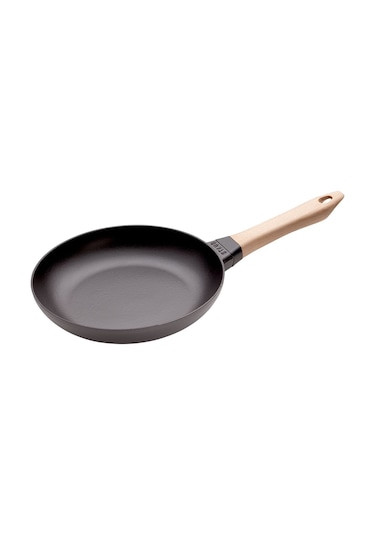Staub Ahşap Saplı Döküm Kızartma Tavası Siyah 24 CM
