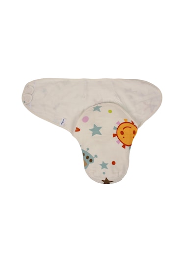Sevi Bebe Organik Müslin Bebe Kundağı Art-306 Uzay Desen Çok Renkli