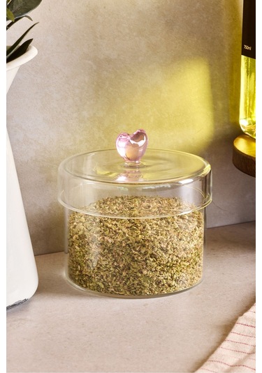 Hearts 450 Ml Borosilikat Cam Kavanoz 10x8 Cm Seffaf Şeffaf