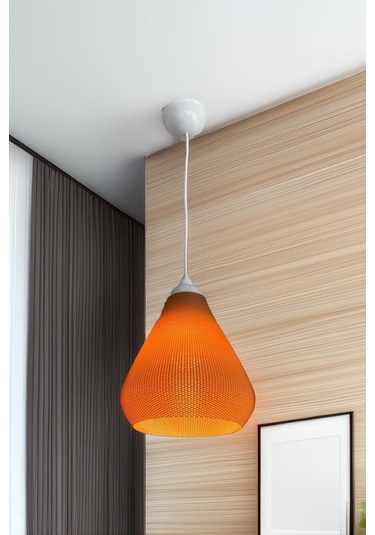 Modern Sarkıt Örme Tasarım Avize Orta Boy Kahve Salon Oturma Odası Çalışma Odası Vegan Pla Çok Renkli