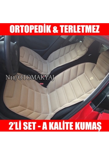Oto Koltuk Kılıfı Minderi 2Li Ön Koltuk Ortopedik Süngerli