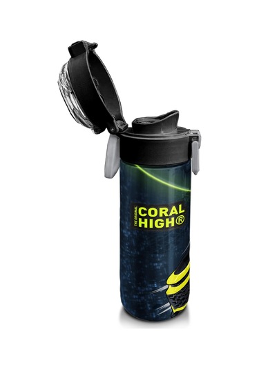 Coral High Kids Nefti Fosforlu Sarı Araba Desenli Pipetli Ve Direkt İçim Çelik Termos 500 Ml 31834 Çelik