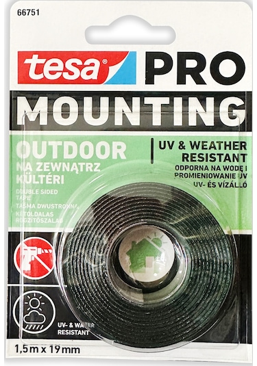 tesa 66751 PRO Dış Mekan Montaj Bandı 1,5 metre x 19 mm
