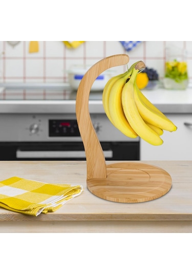 Suntek Muz Tutucu Standı Çok Fonksiyonlu Taşınabilir Ev Için Ahşap Rengi