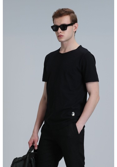 Lufian Junya Erkek Basic Tisört Siyah Siyah 111020203100100 111020203100100 Siyah