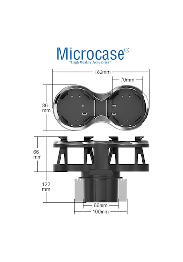 Araç İçi Bardaklıktan Monte Çift Bardak ve İçeçek Tutucu-AL3487