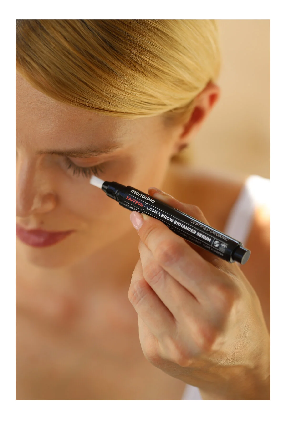 Monoibio Saffron Güçlendirici Organik Kaş Ve Kirpik Serumu - Kaş Dolgunlaştırıcı Kirpik Uzatıcı Bakım Yağı Şeffaf