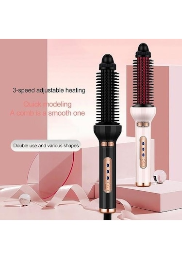 2 Saç Kurutma Fırçası Otomatik Dönen Roller Profesyonel Sıcak Hava Döner Dönen Fırça Styler Tombul Kıvırcık Demir 2qbz2ı Siyah