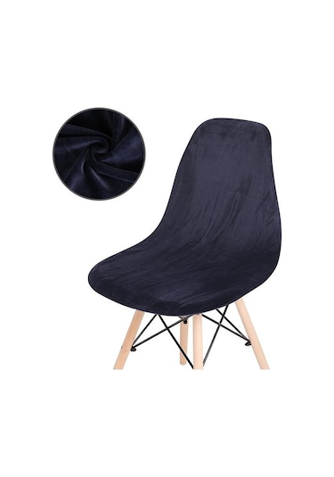 Lacivert 1 /2 /4 /6 Parça Kadife Düz Sandalye Kılıfları Kolsuz Kabuk Sandalye Kılıfı Düğün Yemek Odası Ofis Ziyafet Otel 1 Parça Lacivert