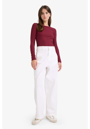 Defacto Slim Fit Dar Kesim Basic Düz Fitilli Kaşkorse Uzun Kollu Tişört E5767ax25aubr115 Bordo Defacto Slim Fit Dar Kesim Basic Düz Fitilli Kaşkorse Uzun Kollu Tişört E5767ax25aubr115 Bordo