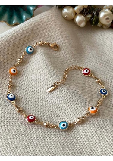 Vıp Renkli Nazar Gözlü Bileklik Çok Renkli
