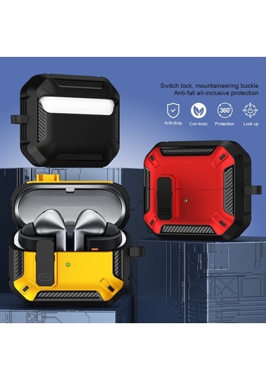 Youmex Samsung Galaxy Buds3/buds3 Pro İçin Tpu+pc Koruyucu Kılıf, Şarj Kutusu防滴 Kapak - Siyah Siyah