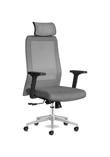 Kolto Başlıklı Gri Çalışma Koltuğu