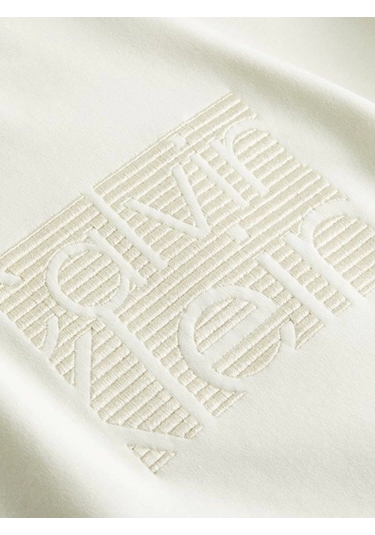 Calvin Klein Erkek İşlemeli Logolu T-shirt Beyaz