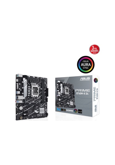 Asus Prıme B760m-k D4 Ddr4 5333mhz Oc Rgb M.2 Matx 1700p