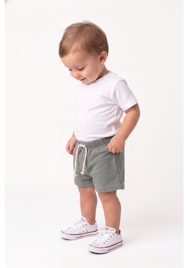 MiaBaby Bebek Müslin Şort Taş