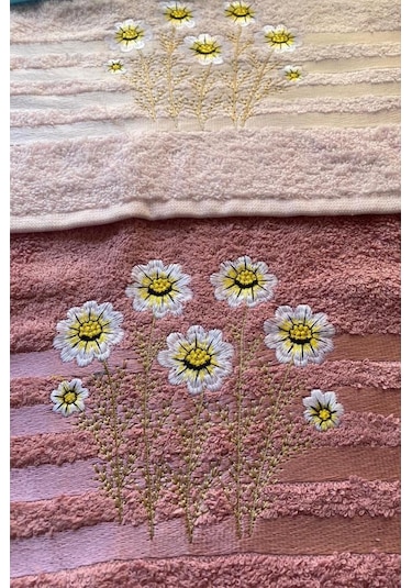 Daisy Soft 4lü Nakışlı Çeyizlik Havlu Takımı Çok Renkli