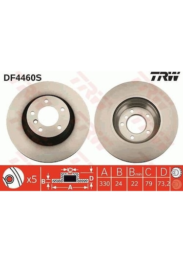 Trw Df4460s Ön Fren Diski Bmw E90 E81 E82 E88 3.25 3.30 330mm 34116764645