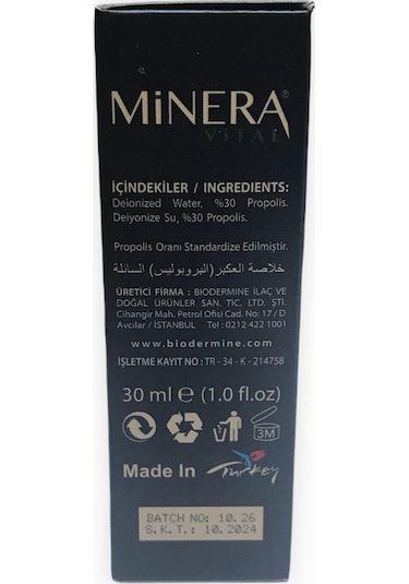 Minera %30 Propolis Saf Sıvı Ekstrakt 30 Ml