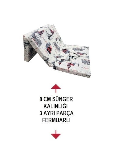 Katlanır Yer Yatağı Sünger Yatak 80x180 Istanbul 8 Cm