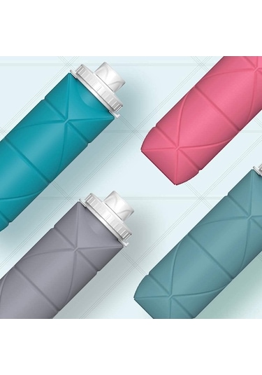 Novahub Katlanabilir Su Şişesi Kupa Ve Şişe Sızdırmaz, Yeniden Kullanılabilir, Bpa İçermeyen, Hafif Seyahat Su Şişesi Kupa, Gri Gri