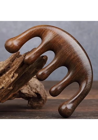 Elmpaly Beş Parmaklı Ahşap Saç Fırçası Saç Açıcı Ve Saç Derisi Masajı Yaş Kuru Saç İçin