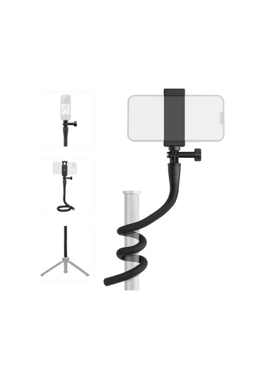 Fosenze Telesın Te-fm-003 52cm Esnek Metal Gövdeli Kamera Stativ, 300g Yük Taşıma, Her Açıya Ayarlanabilir, Telefon Tutucu Ve 1/4" Vida, Gopro/ınsta360/iphone/android Uyumlu